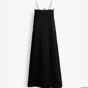 Zara Linen Black Lace Dress
